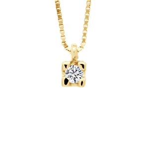 Ketting Diamond Solitaire 0030 Cts Geel Goud 18 Karaat
