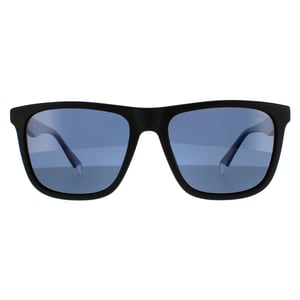 Polaroid Square Unisex Svart Transparent Blå Blå Polariserade Solglasögon