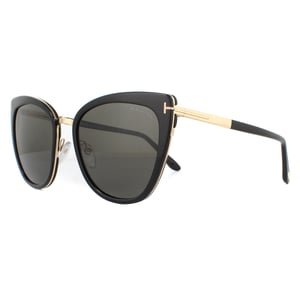 Tom Ford Sunglasses Simona FT0717 01A Shiny Black Rose Gold Smoke Grey