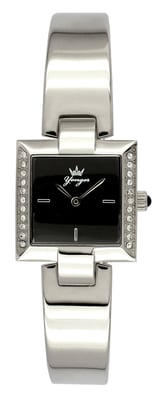 Yonger and Bresson Black Dial Silver Stainless Steel Watch
