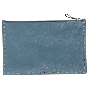 Valentino Garavani Rockstud Clutch Bag in Blauw Leder