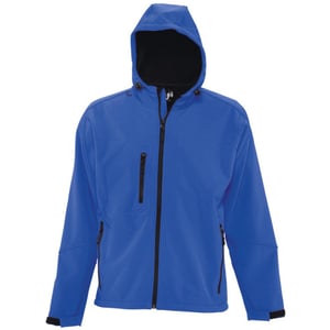 SOLS Heren Replay Hooded Soft Shell Jacket (ademend, winddicht en waterbestendig) (Koningsblauw)
