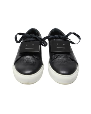 Acne Studios Adriana Low Top Sneakers in Black Calfskin Leather