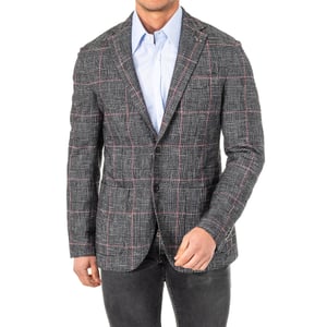 Rutig långärmad blazer med kavajkrage KMJA06 man