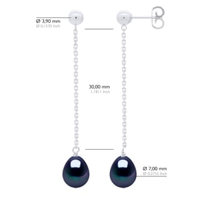 Oorbellen Echte Gecultiveerde Zoetwater Parel Pear 7-8 mm