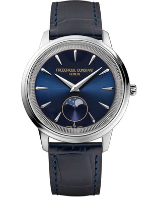 Frédérique Constant Moneta Moonphase Unisex Horloge Blauw FC-206N3S6
