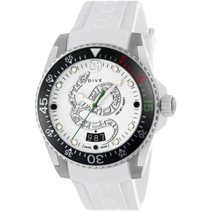 Gucci YA136329 Duik Wijzerplaat Wit Herenhorloge