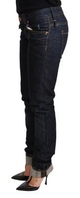 Acht Mörkblå Bomull Slim Fit Jeans