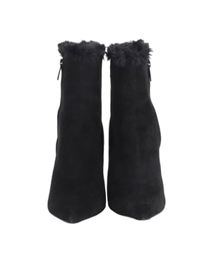 Gianvito Rossi Fur Lined Ankle Boots in Black Suede
