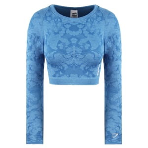 Gymshark Adapt Dames Camo Blauw Gewaad Top