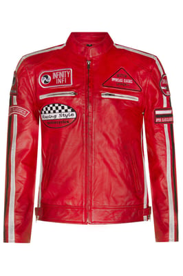 Leren racefietsjack voor heren, Portland