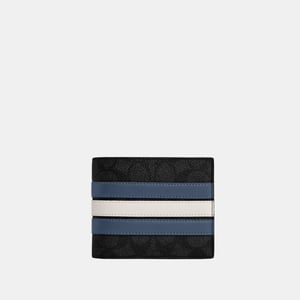 3 in 1 Wallet in Pieced Signature Varsity Stripe