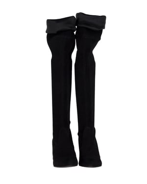 Stuart Weitzman Tieland Over-The-Knee Boots in Black Suede