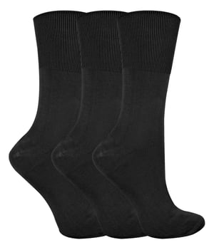 3 par damstrumpor Anti Odour Loose Wide Top Non Elastic Bamboo Socks