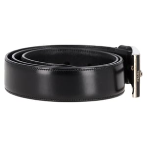 Prada Logo Buckled Belt in Black Leather