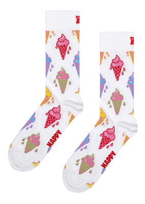 IJsroom Sokken | Happy Socks | Grappige Cadeau Sokken - Wit