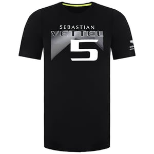 Aston Martin F1 Sebastian Vettel Coureur Heren Zwart T-Shirt