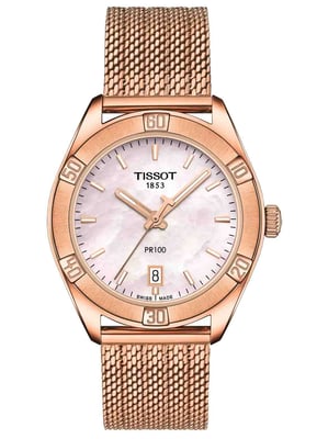 Tissot PR 100 Sport Chic Dames Horloge Roze Goud T1019103315100