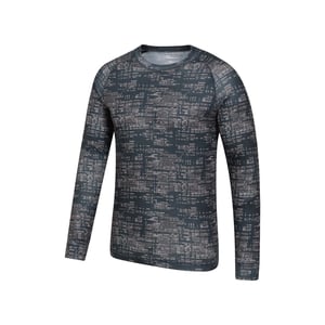 Mountain Warehouse Heren Talus Bedrukte Thermo Top met Lange Mouwen (Zwart)