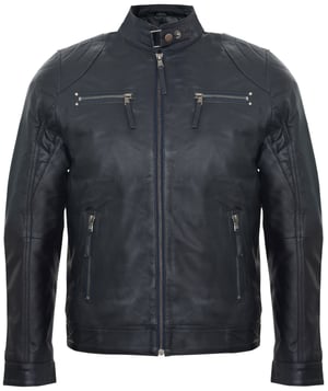 Leather Biker Zipped Racing Jacket