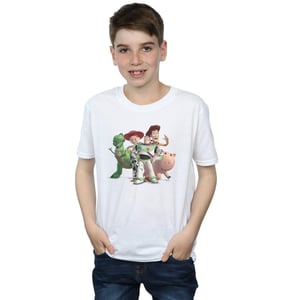 Disney Jongens Toy Story 4 Groep T-shirt (Wit)