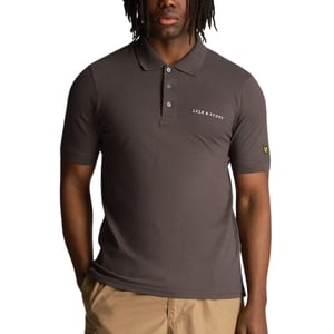 Lyle & Scott effen geborduurd logo gunmetal grijs poloshirt