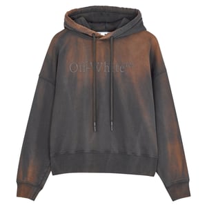 Gebroken witte wasbruine hoodie