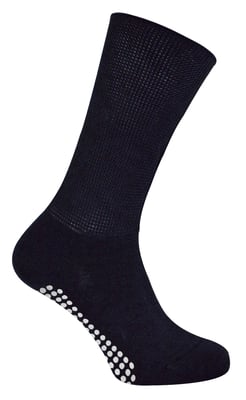Extra Wide Oedema Socks with Non Slip Grips | Dr.Socks | Mens & Ladies | Bamboo Slipper Socks with Grippers for Swollen Legs Ankles & Feet - Black