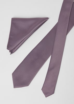 Mauve Tie And Pocket Square
