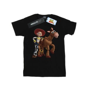 Disney Meisjes Toy Story 4 Jessie en Bullseye Katoenen T-Shirt (Zwart)
