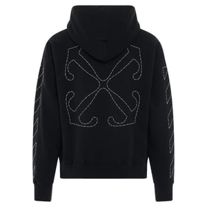 Gebroken witte Off Stitch Diag Design Skate Fit zwarte hoodie