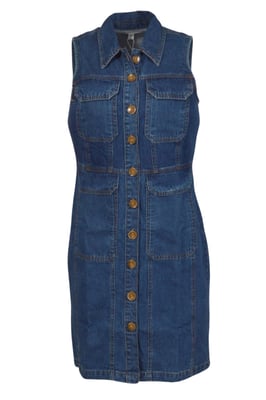 Denim Sleeveless Shirt Dress