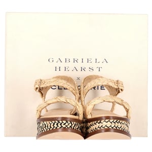 Gabriela Hearst + Clergerie Michael Platform Sandals In Beige Raffia