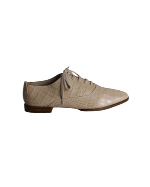 Alexander Wang Ingrid Croc-Embossed Oxfords in Beige Calfskin Leather
