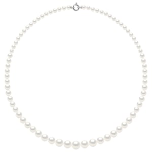 Halsbandsrad Princess fallande - Äkta odlade sötvattenspärlor runda från 12 till 6 mm