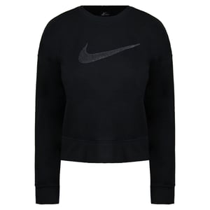 Nike Dri-Fit Oversized Long Sleeve Crew Neck Black Womens Sweatshirt CU5507 010