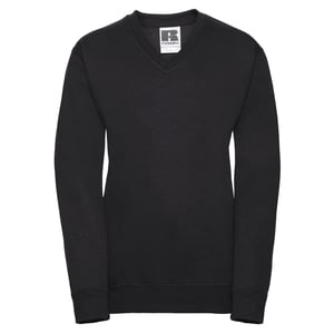 Russell Collection Childrens/Kids V Neck Sweatshirt (Black)