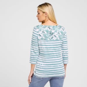 Peter Storm Womens Patsy Tee with 3/4 Sleeves & Scooped Neck, 100% Cotton Casual T-Shirt