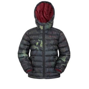 Mountain Warehouse Kinder/Kids Seizoenen gewatteerde jas met patroon (Jet Zwart)