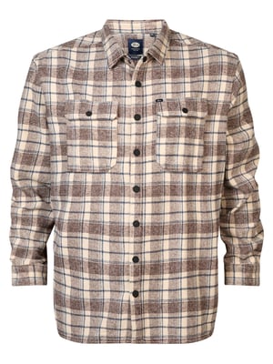 Petrol Industries - Heren Plus Size Geruit Overhemd Southeast - Bruin
