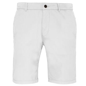 Asquith & Fox Mens Casual Chino Shorts (White)