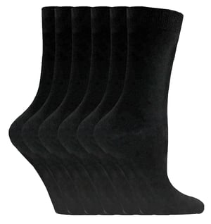 Sock Snob - 6 Pairs Ladies Plain Coloured Cotton Socks