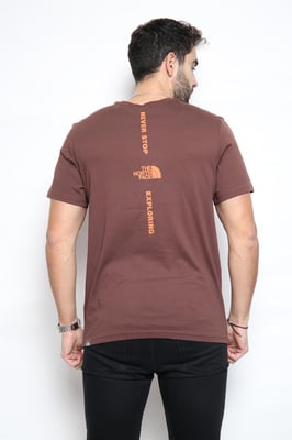 The North Face verticaal T-shirt in paars/oranje