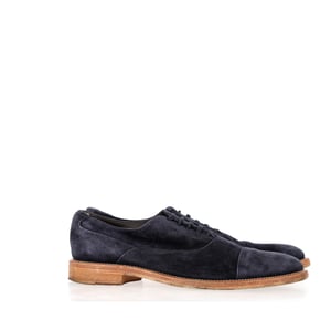 Tod's Lace-Up Derby Shoes in Navy Blue Suede