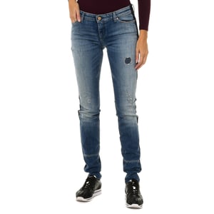 Dames denim broek met lang versleten en gescheurd effect 6Y5J06-5D2ZZ