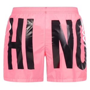 Moschino merkprint logo roze korte zwemshort