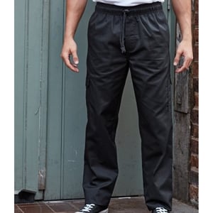 Premier Unisex Adult Essential Chef Trousers (Black)
