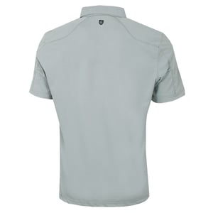 Island Green Mens Topstitched Golf Polo Shirt (Battleship Grey)