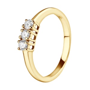DIADEMA - Ring - Trilogi diamant - gult guld