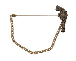 Dolce & Gabbana Kragepin Guld Mässing Koppar Revolver Brosch